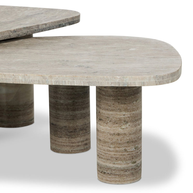 Zion Nesting Coffee Tables - Antique White Marble