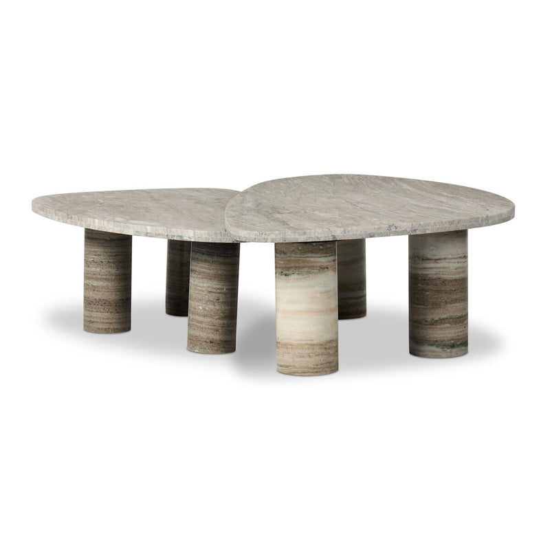 Zion Nesting Coffee Tables - Antique White Marble