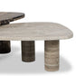 Zion Nesting Coffee Tables - Small Antique White Marble + Large Rocky Brown Marble