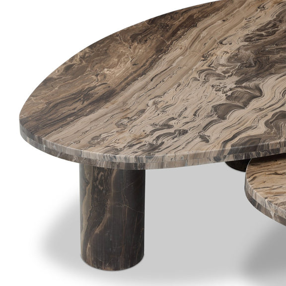 Zion Nesting Coffee Tables - Rocky Brown Marble