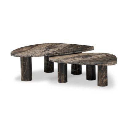 Zion Nesting Coffee Tables - Rocky Brown Marble
