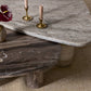 Zion Nesting Coffee Tables - Large Antique White Marble + Small Rocky Brown Marble