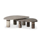 Zion Nesting Coffee Tables - Large Antique White Marble + Small Rocky Brown Marble