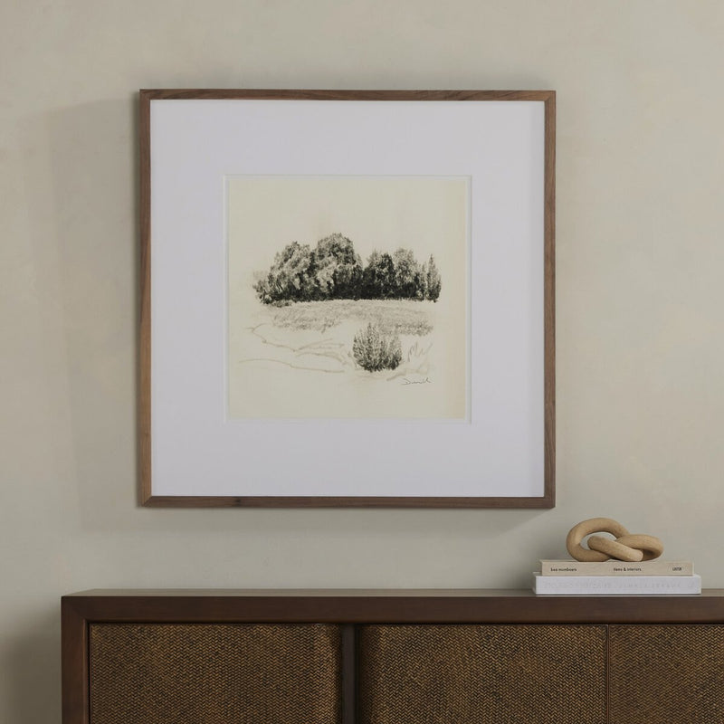Land Sketch 1 by Dan Hobday - Rustic Walnut