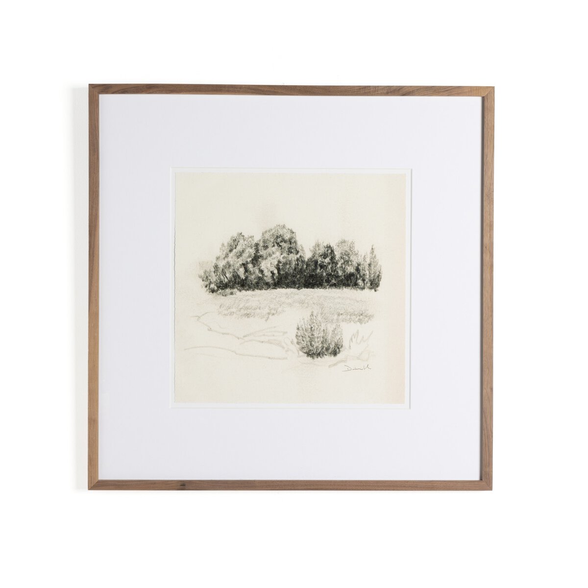 Land Sketch 1 by Dan Hobday - Rustic Walnut