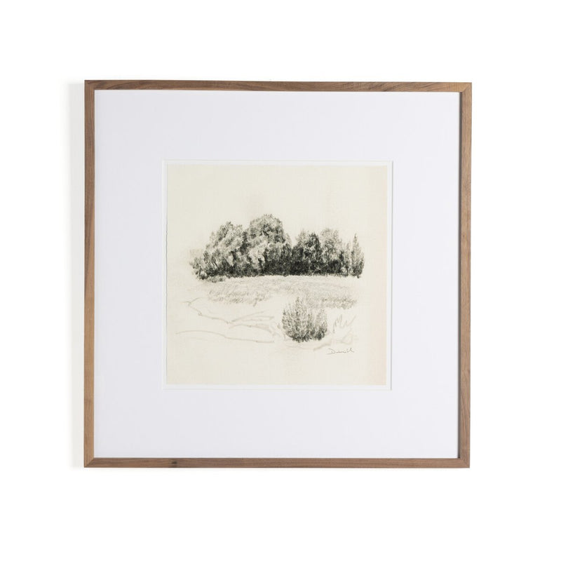 Land Sketch 1 by Dan Hobday - Rustic Walnut