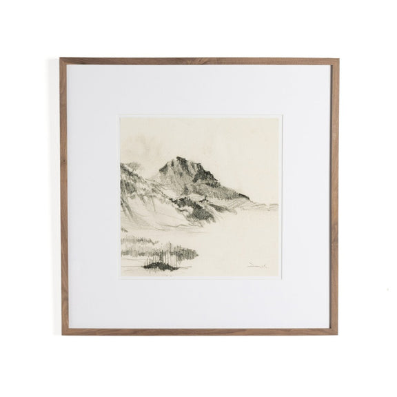 Land Sketch 2 by Dan Hobday - Rustic Walnut