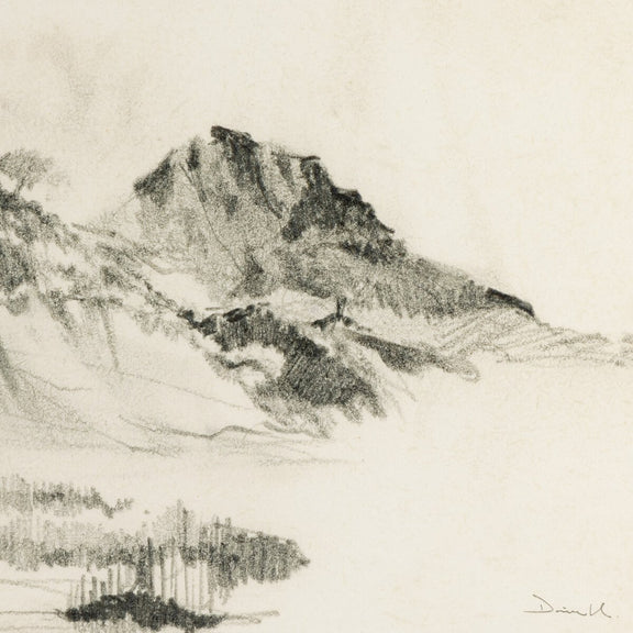 Land Sketch 2 by Dan Hobday - Rustic Walnut