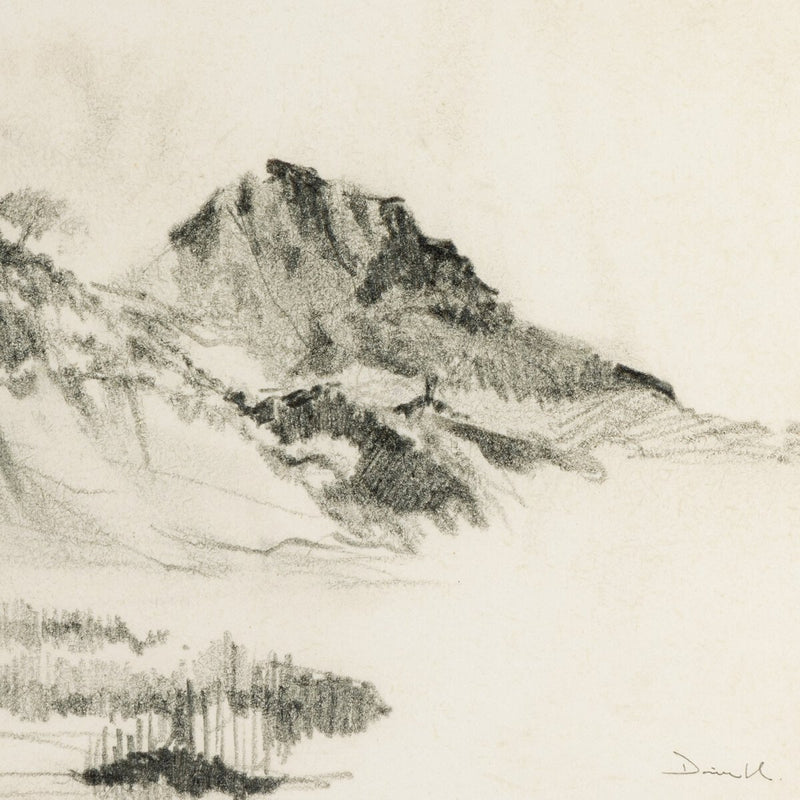 Land Sketch 2 by Dan Hobday - Rustic Walnut