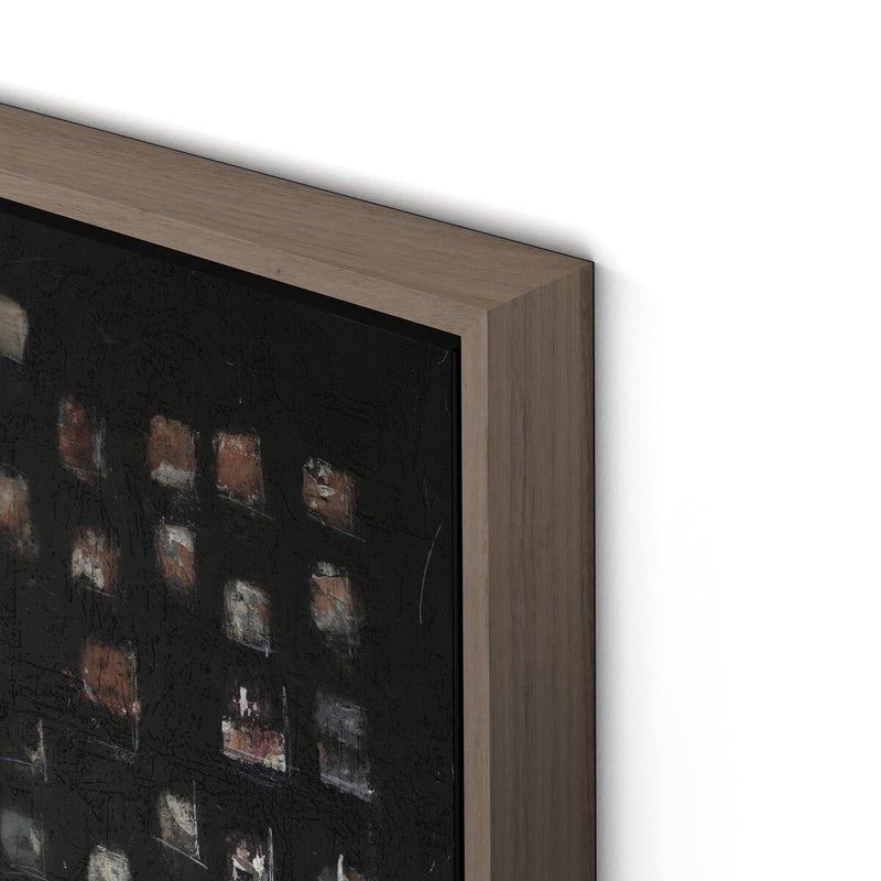 Oculus Black II by Jamie Beckwith - Rustic Walnut Floater