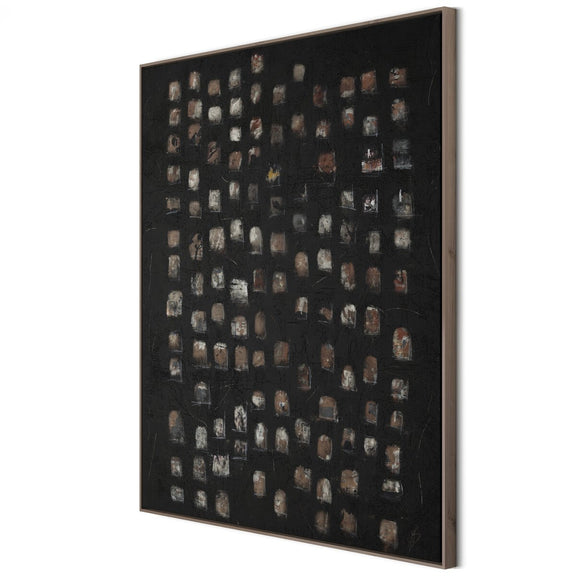 Oculus Black II by Jamie Beckwith - Rustic Walnut Floater