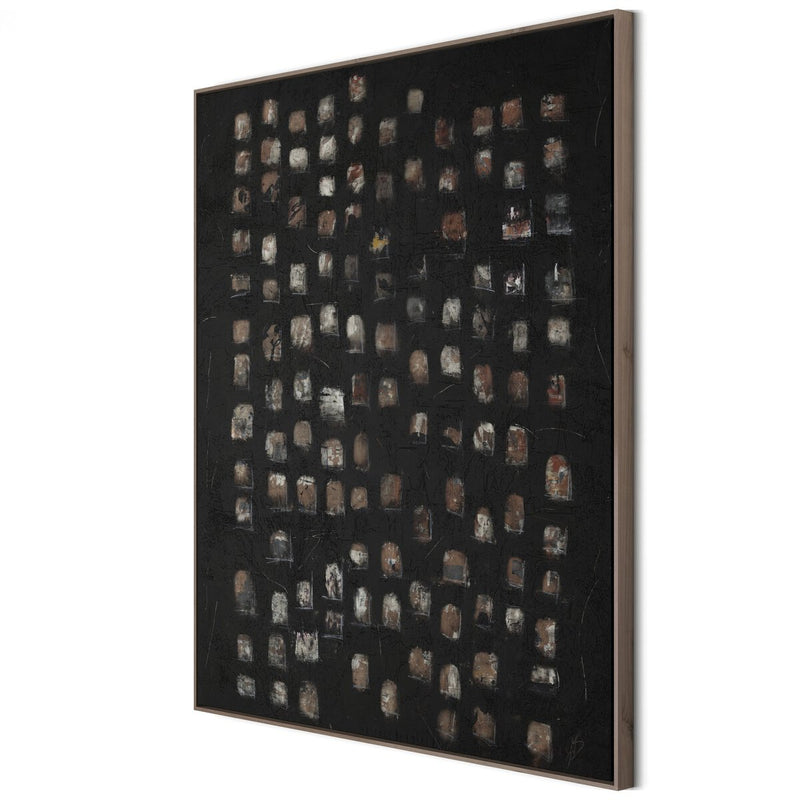 Oculus Black II by Jamie Beckwith - Rustic Walnut Floater