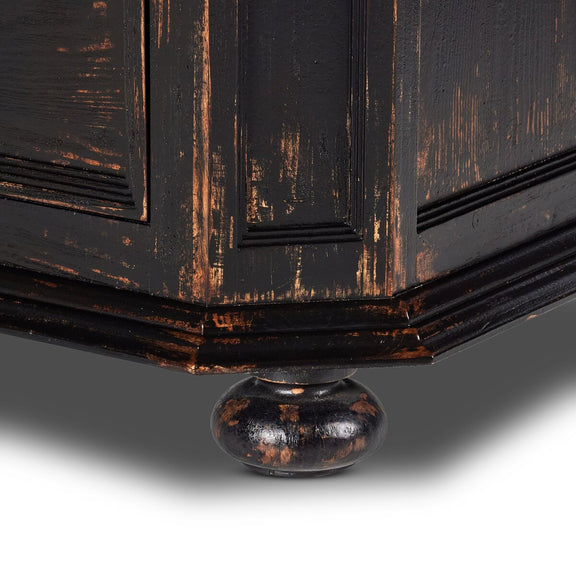 The "You Will Need A Lot Of Hinges" Cabinet - Distressed Burnt Black Veneer