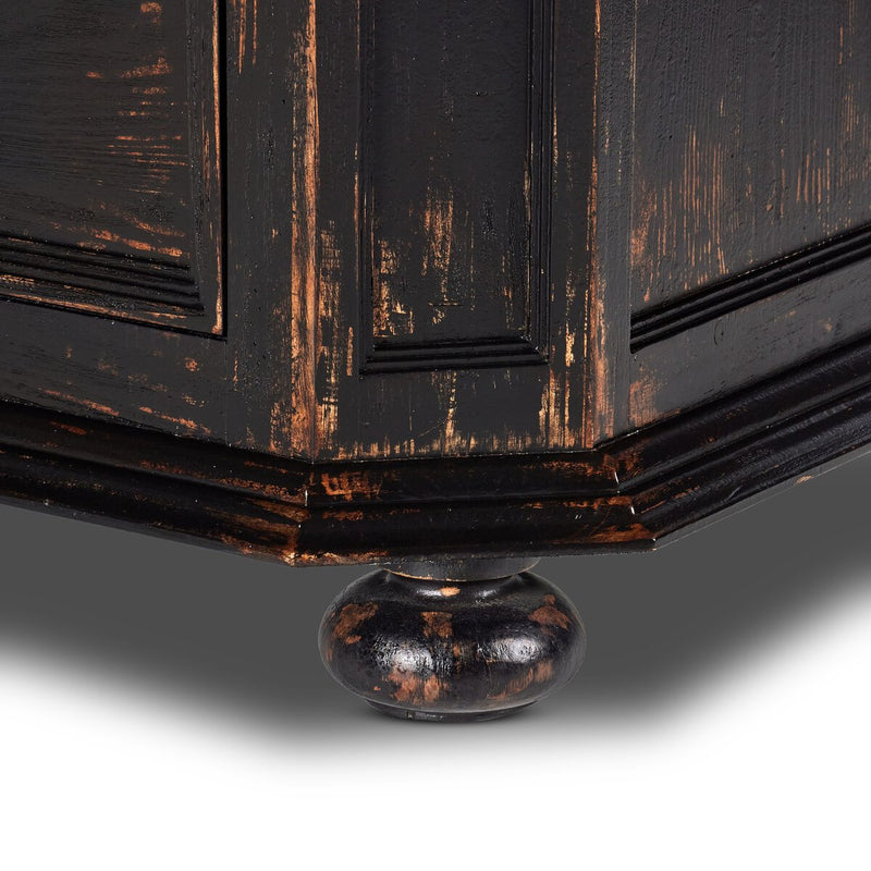 The "You Will Need A Lot Of Hinges" Cabinet - Distressed Burnt Black Veneer
