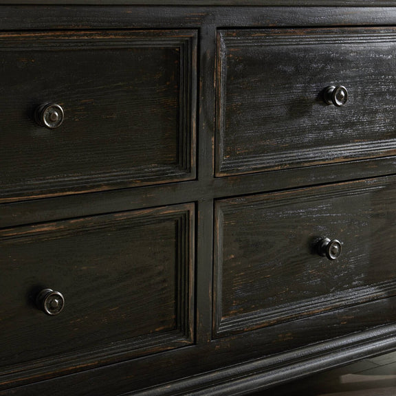 The "You Will Need A Lot Of Hinges" Cabinet - Distressed Burnt Black Veneer