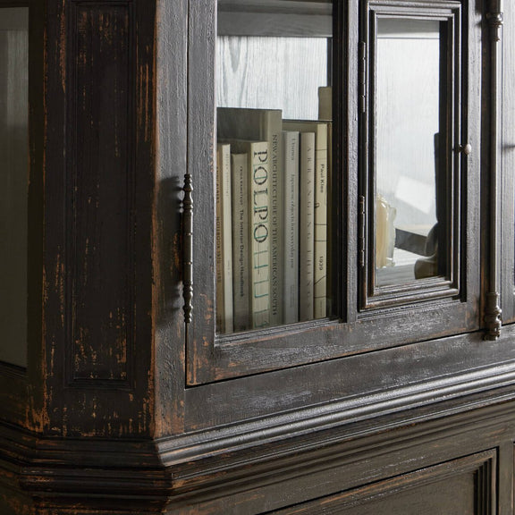 The "You Will Need A Lot Of Hinges" Cabinet - Distressed Burnt Black Veneer