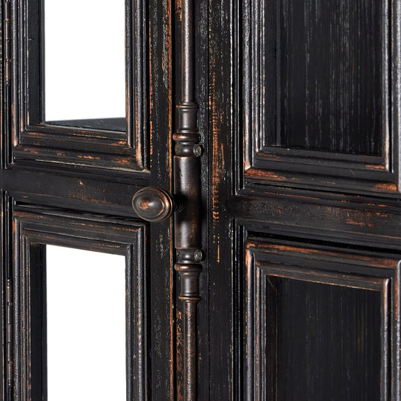 The "You Will Need A Lot Of Hinges" Cabinet - Distressed Burnt Black Veneer