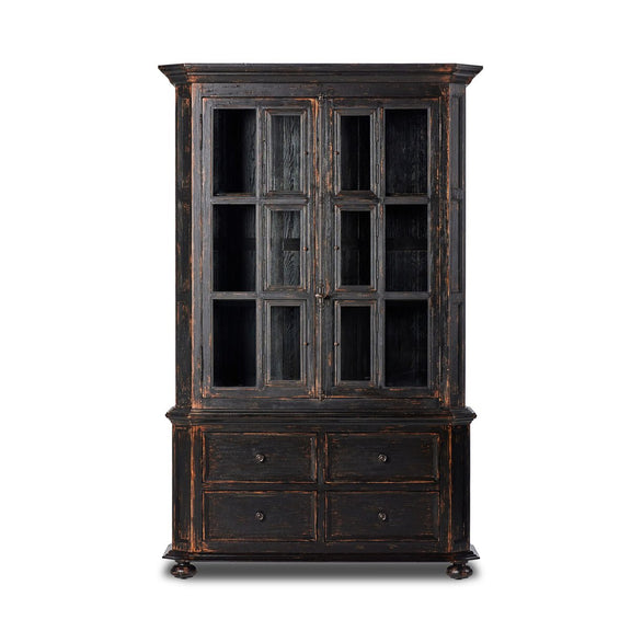The "You Will Need A Lot Of Hinges" Cabinet - Distressed Burnt Black Veneer
