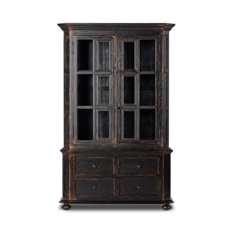 The "You Will Need A Lot Of Hinges" Cabinet - Distressed Burnt Black Veneer