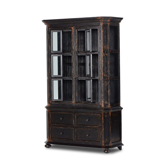 The "You Will Need A Lot Of Hinges" Cabinet - Distressed Burnt Black Veneer