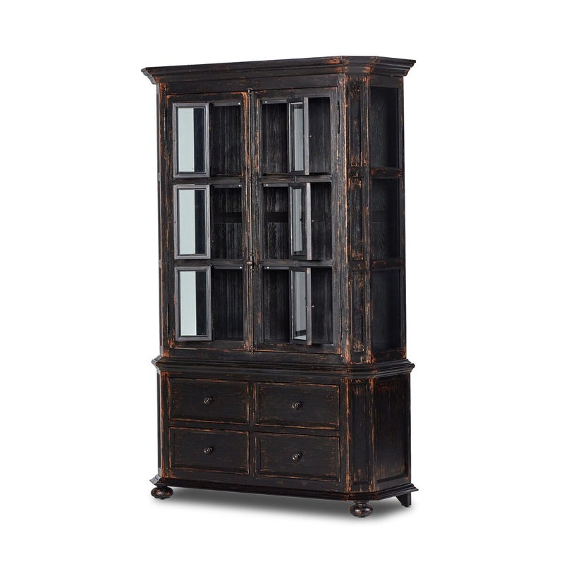 The "You Will Need A Lot Of Hinges" Cabinet - Distressed Burnt Black Veneer