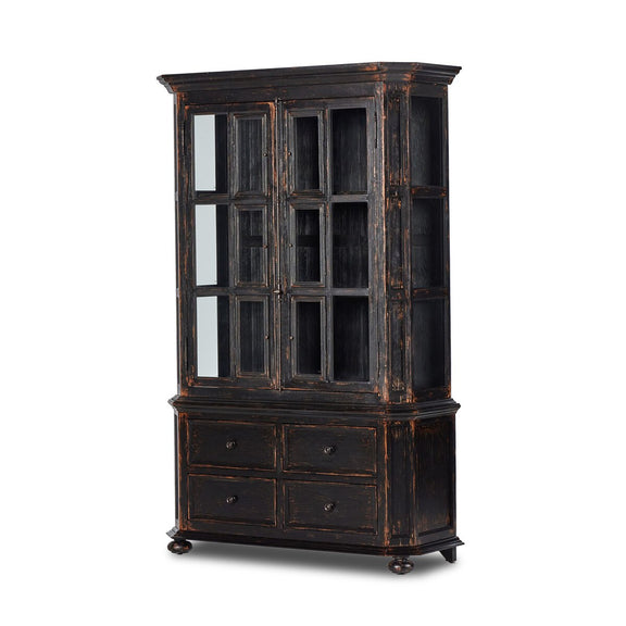 The "You Will Need A Lot Of Hinges" Cabinet - Distressed Burnt Black Veneer