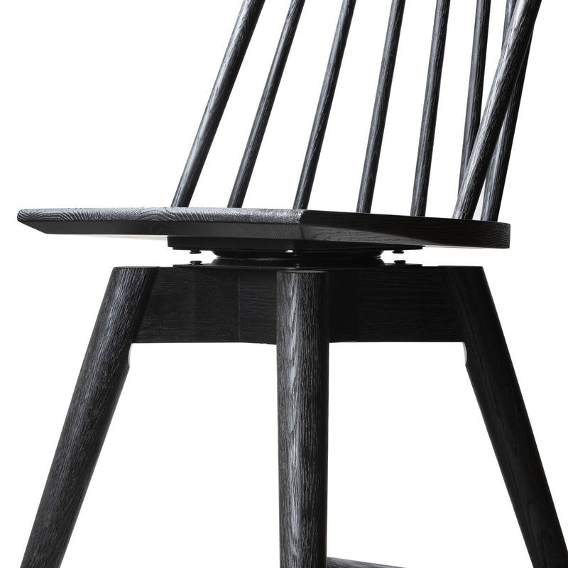 Lewis Swivel Bar + Counter Stool - Black Oak
