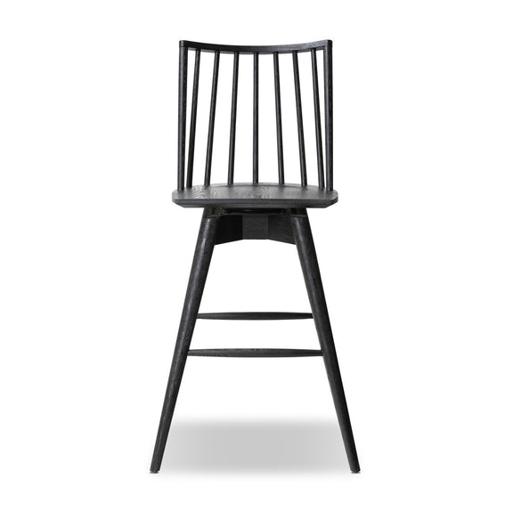 Lewis Swivel Bar + Counter Stool - Black Oak