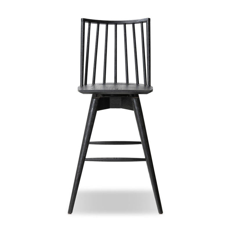 Lewis Swivel Bar + Counter Stool - Black Oak