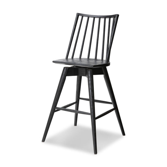 Lewis Swivel Bar + Counter Stool - Black Oak