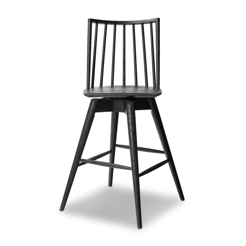 Lewis Swivel Bar + Counter Stool - Black Oak