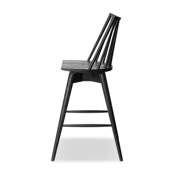 Lewis Swivel Bar + Counter Stool - Black Oak
