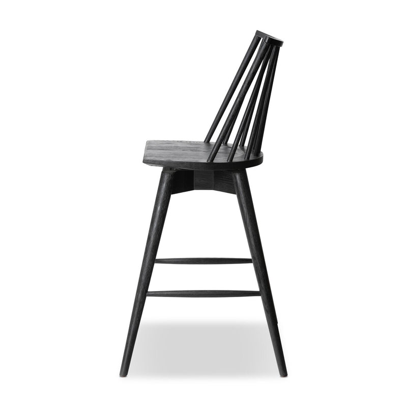 Lewis Swivel Bar + Counter Stool - Black Oak
