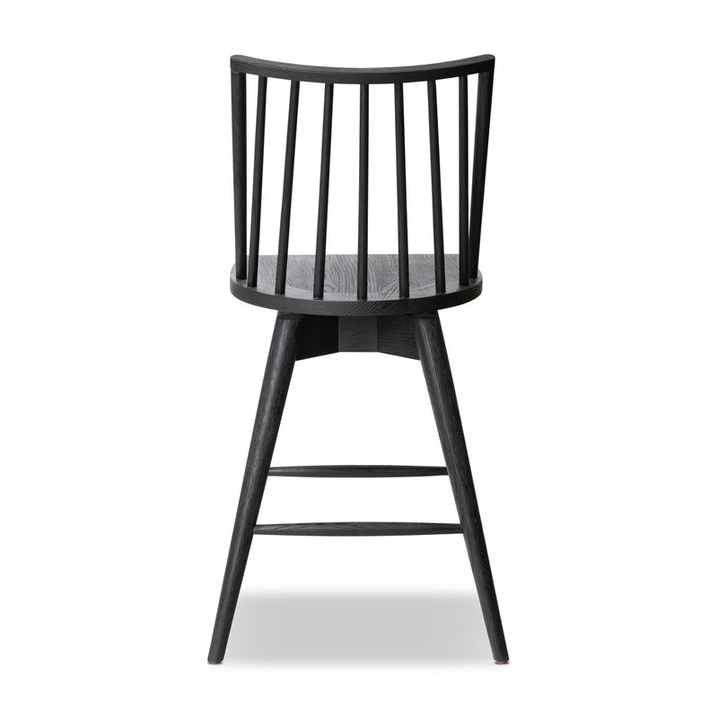 Lewis Swivel Bar + Counter Stool - Black Oak
