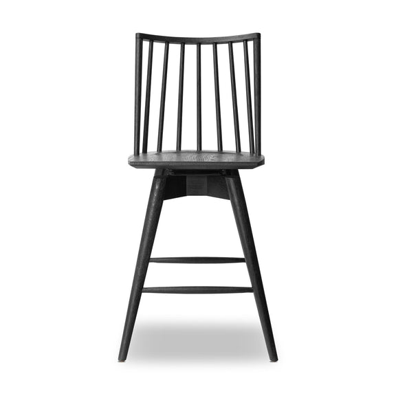 Lewis Swivel Bar + Counter Stool - Black Oak