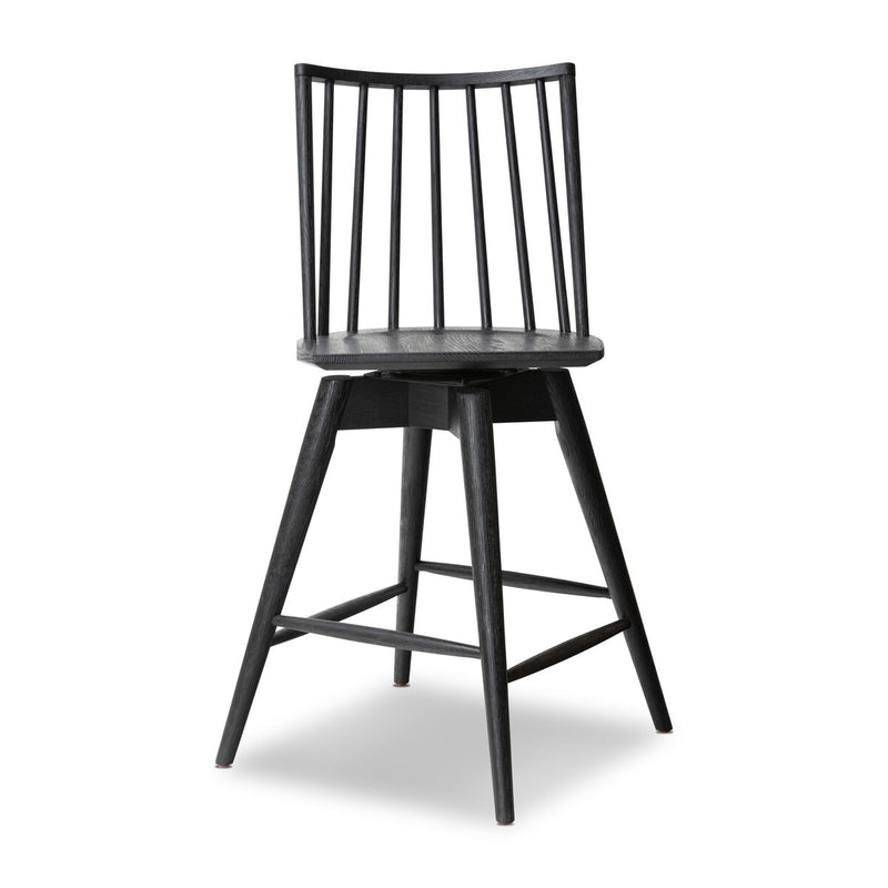 Lewis Swivel Bar + Counter Stool - Black Oak