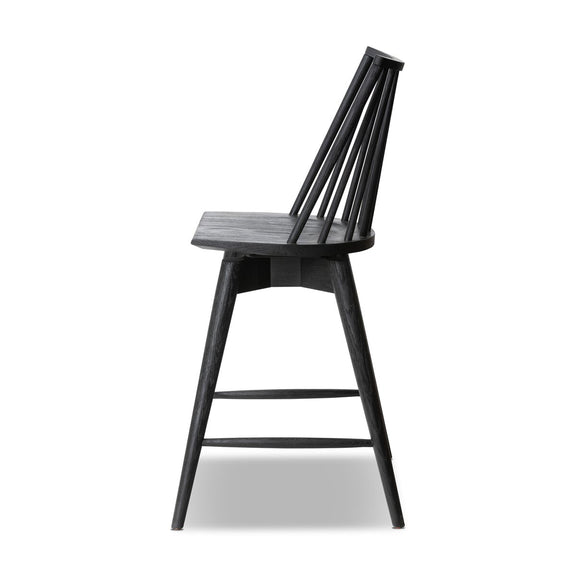 Lewis Swivel Bar + Counter Stool - Black Oak