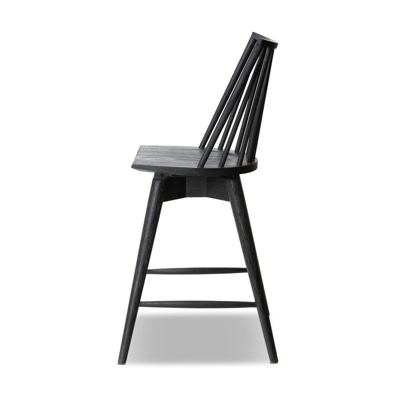 Lewis Swivel Bar + Counter Stool - Black Oak