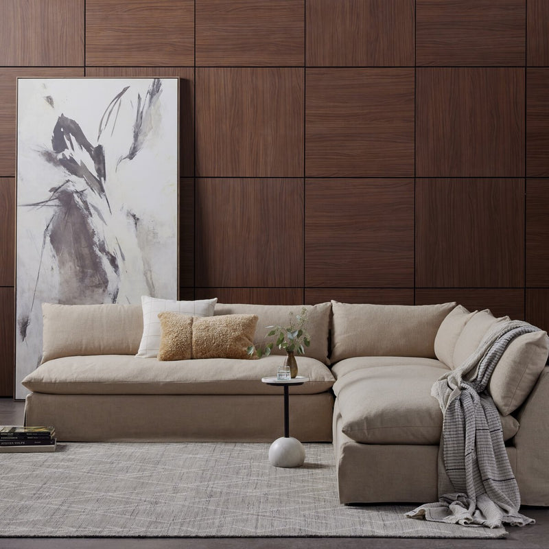 Langham Channeled 5-Piece Sectional - Napa Sandstone