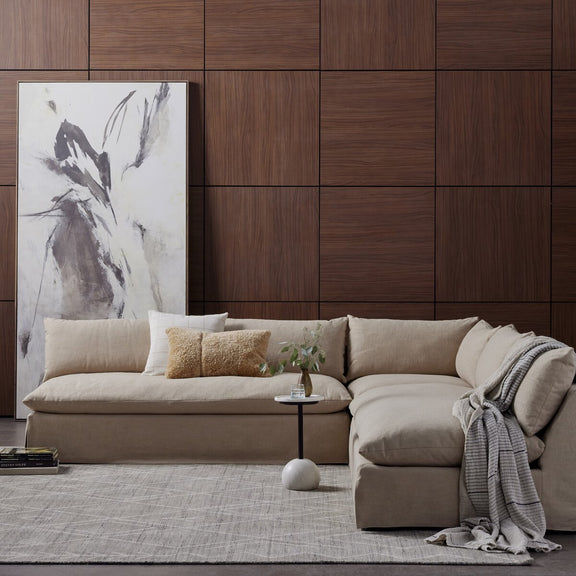 Langham Channeled 5-Piece Sectional - Napa Sandstone