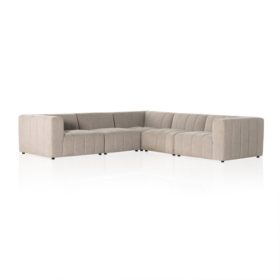 Langham Channeled 5-Piece Sectional - Napa Sandstone