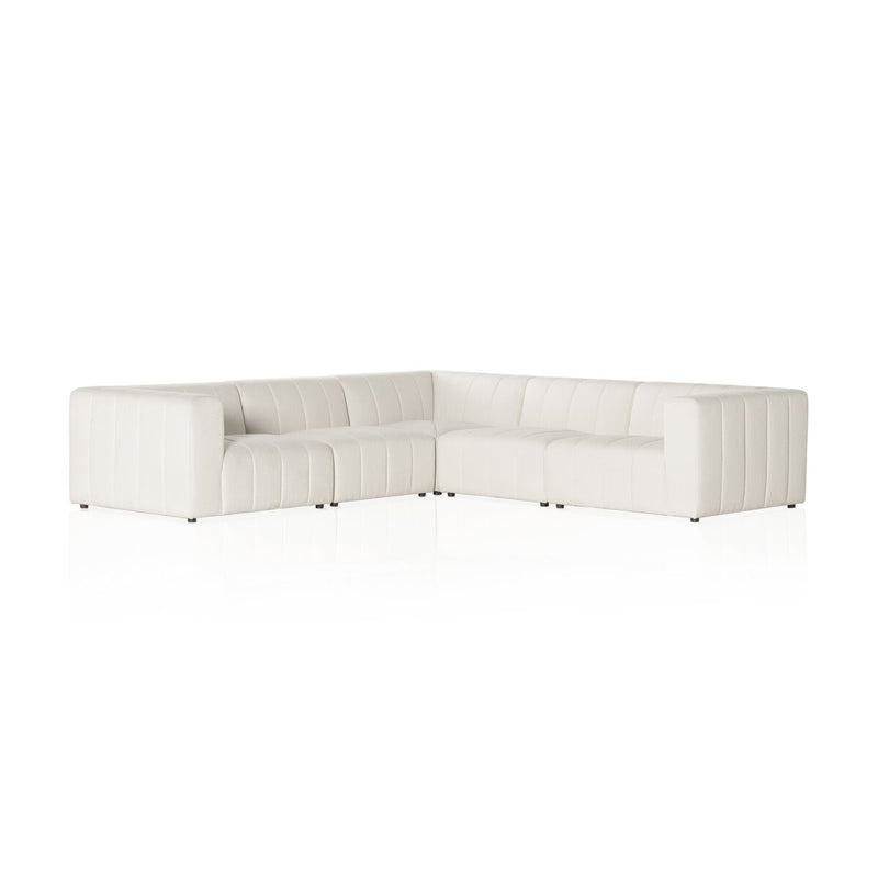 Langham Channeled 5-Piece Sectional - Fayette Cloud