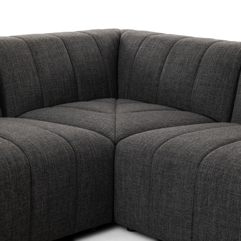 Langham Channeled 5-Piece Sectional - Saxon Charcoal