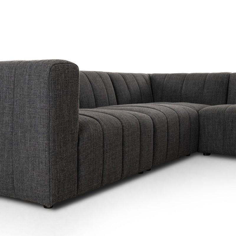 Langham Channeled 5-Piece Sectional - Saxon Charcoal