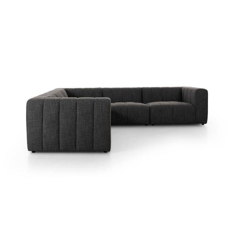 Langham Channeled 5-Piece Sectional - Saxon Charcoal