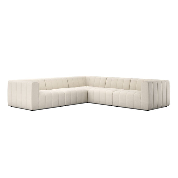 Langham Channeled 5-Piece Sectional - Crypton Nomad Snow