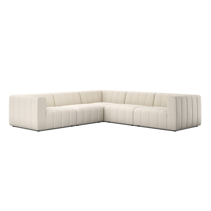 Langham Channeled 5-Piece Sectional - Crypton Nomad Snow