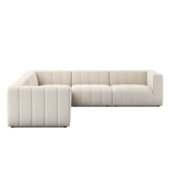 Langham Channeled 5-Piece Sectional - Crypton Nomad Snow