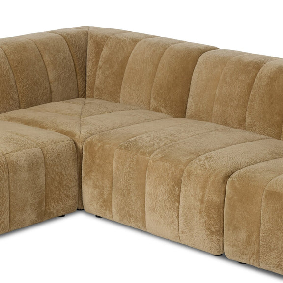 Langham Channeled 5-Piece Sectional - Ravello Camel