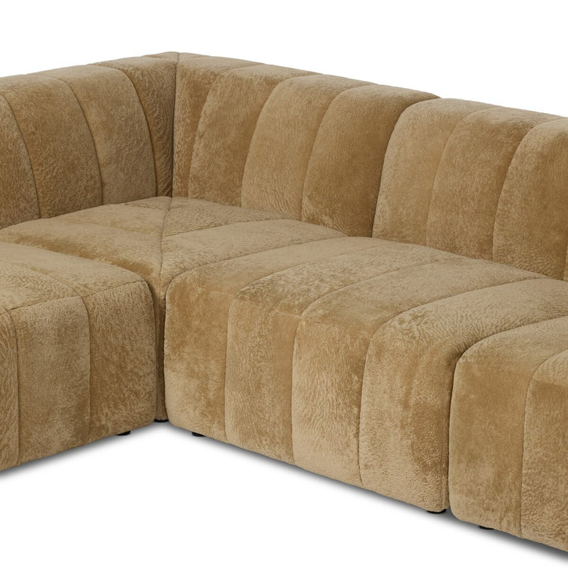 Langham Channeled 5-Piece Sectional - Ravello Camel